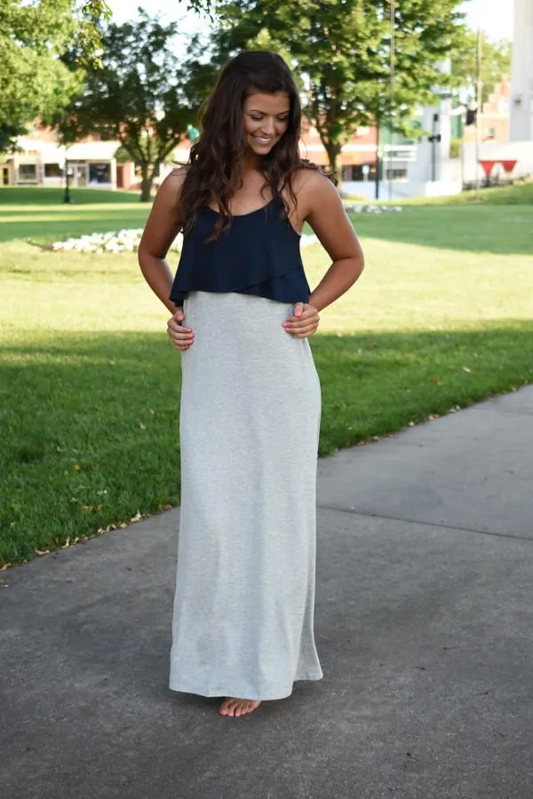 Simple & Chic Maxi Dress ~ Navy