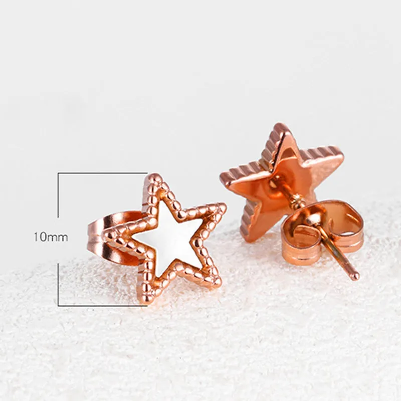 Simple Earrings Jewelry Temperament Five-pointed Star Earrings Colored Gold Earrings