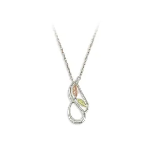 Simple Foliage II - Sterling Silver Black Hills Gold Pendant