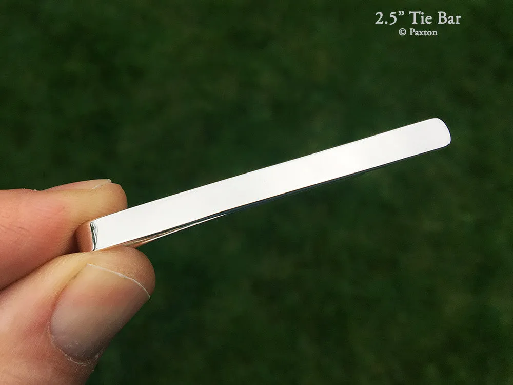 Simple Plain Tie Bar / Tie Clip in Sterling Silver
