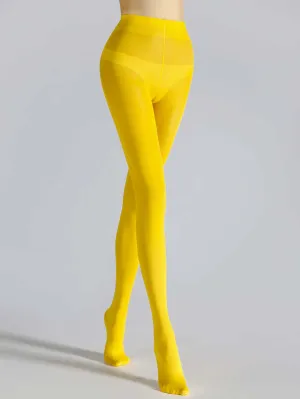 Simple Plain Tights - Yellow