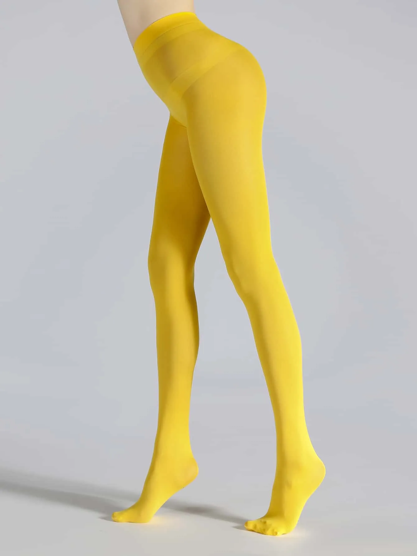 Simple Plain Tights - Yellow