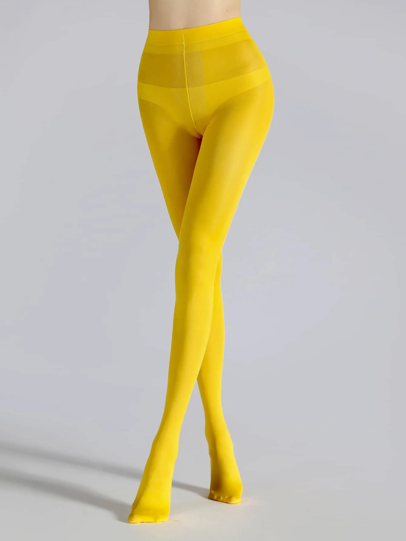 Simple Plain Tights - Yellow