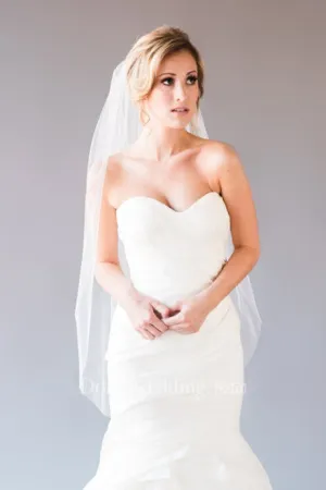Simple Soft Plain Tulle Short Traveler Single Layer with Hair Comb