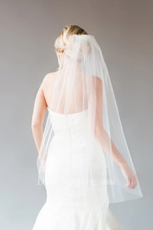 Simple Soft Plain Tulle Short Traveler Single Layer with Hair Comb