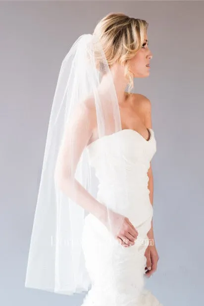 Simple Soft Plain Tulle Short Traveler Single Layer with Hair Comb