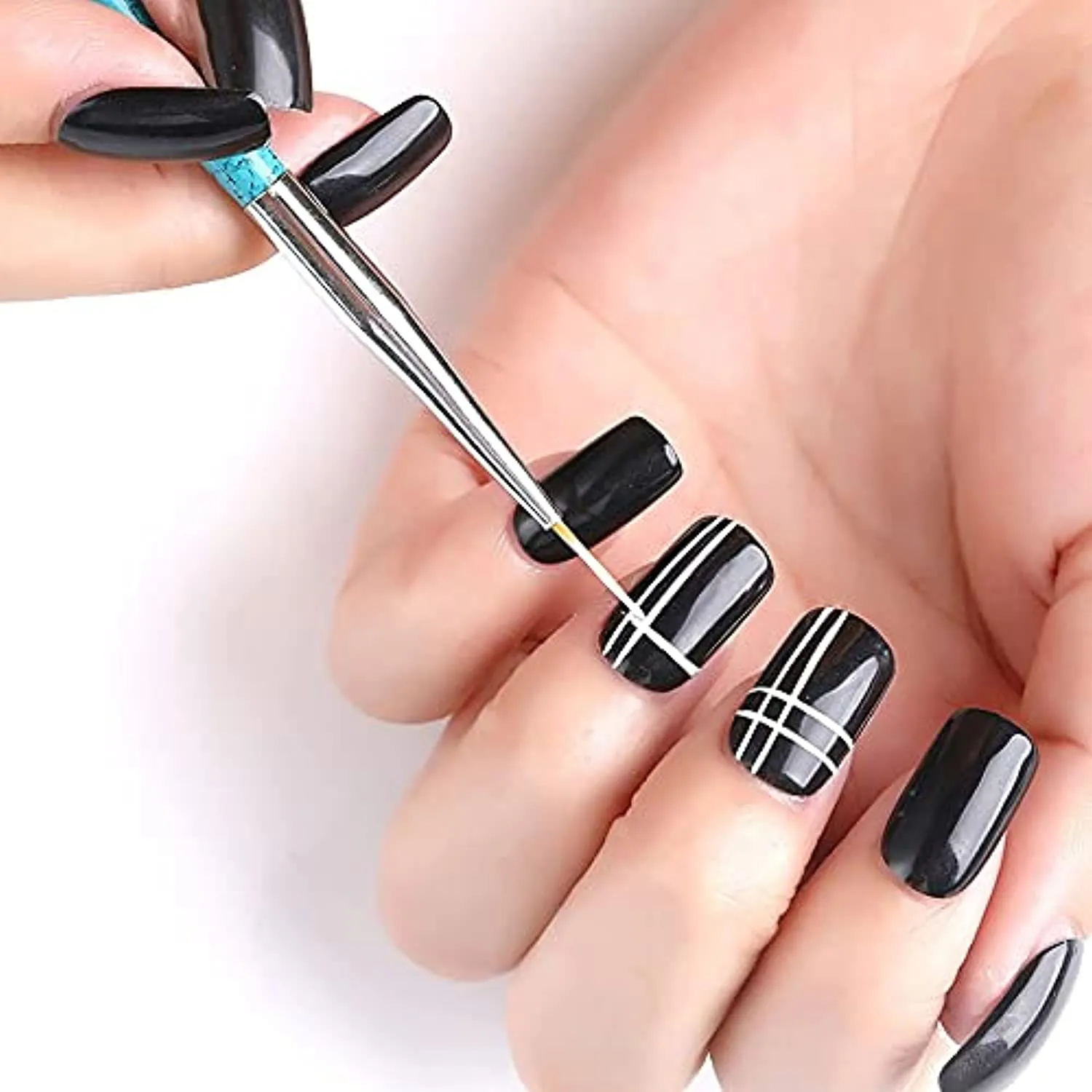 Sinen 3pcs Nail Art Liner Brushes UV Gel Painting Acrylic Nail Design Nylon Brush, Nail Dotting Drawing Pen Size (5/8/11mm)