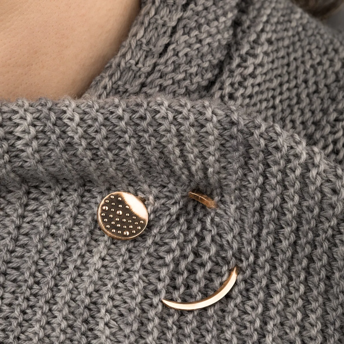 Small Sterling Round Demi-Sec Shawl Pin