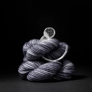 Small Sterling Round Demi-Sec Shawl Pin