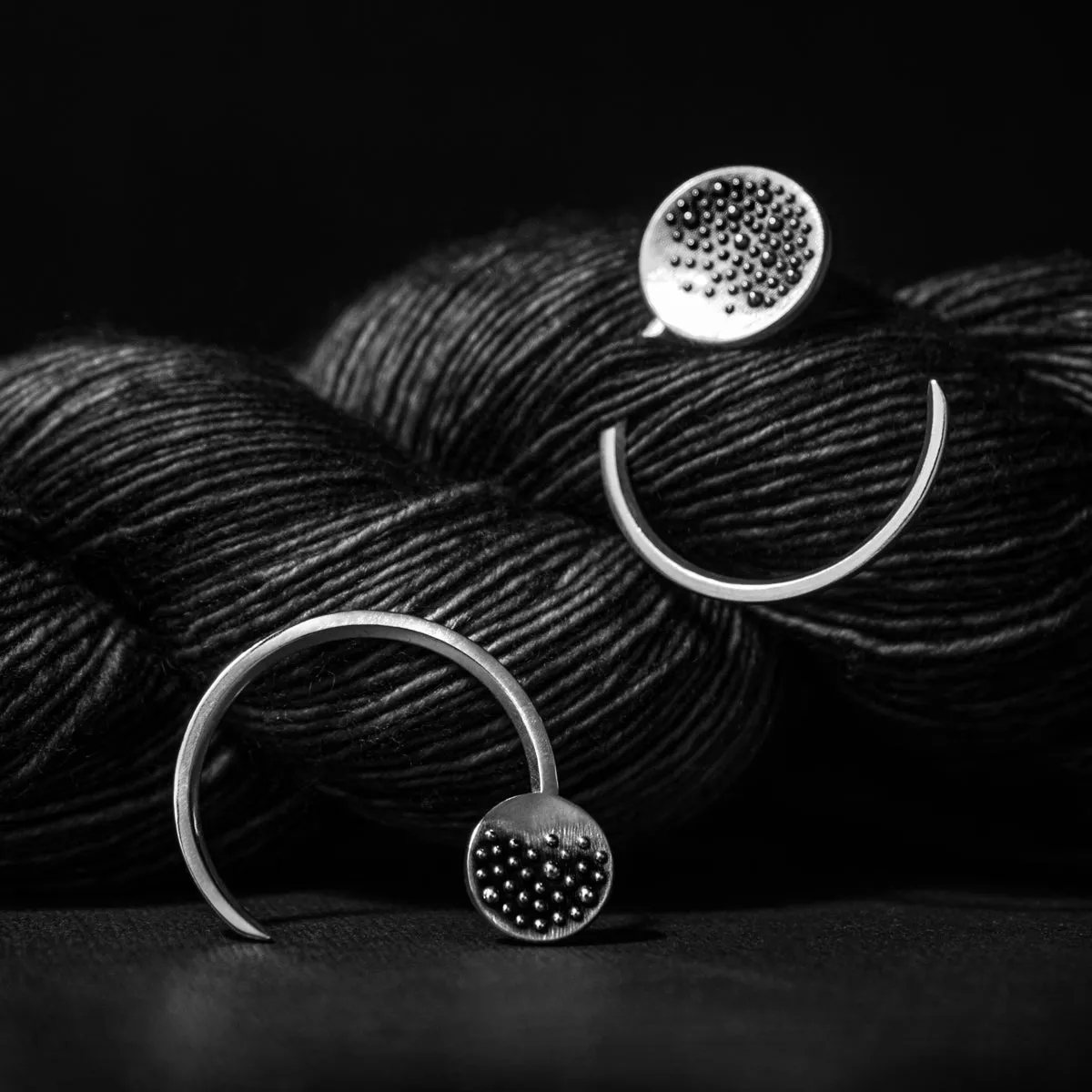 Small Sterling Round Demi-Sec Shawl Pin