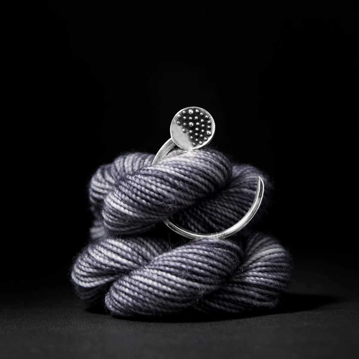 Small Sterling Round Demi-Sec Shawl Pin