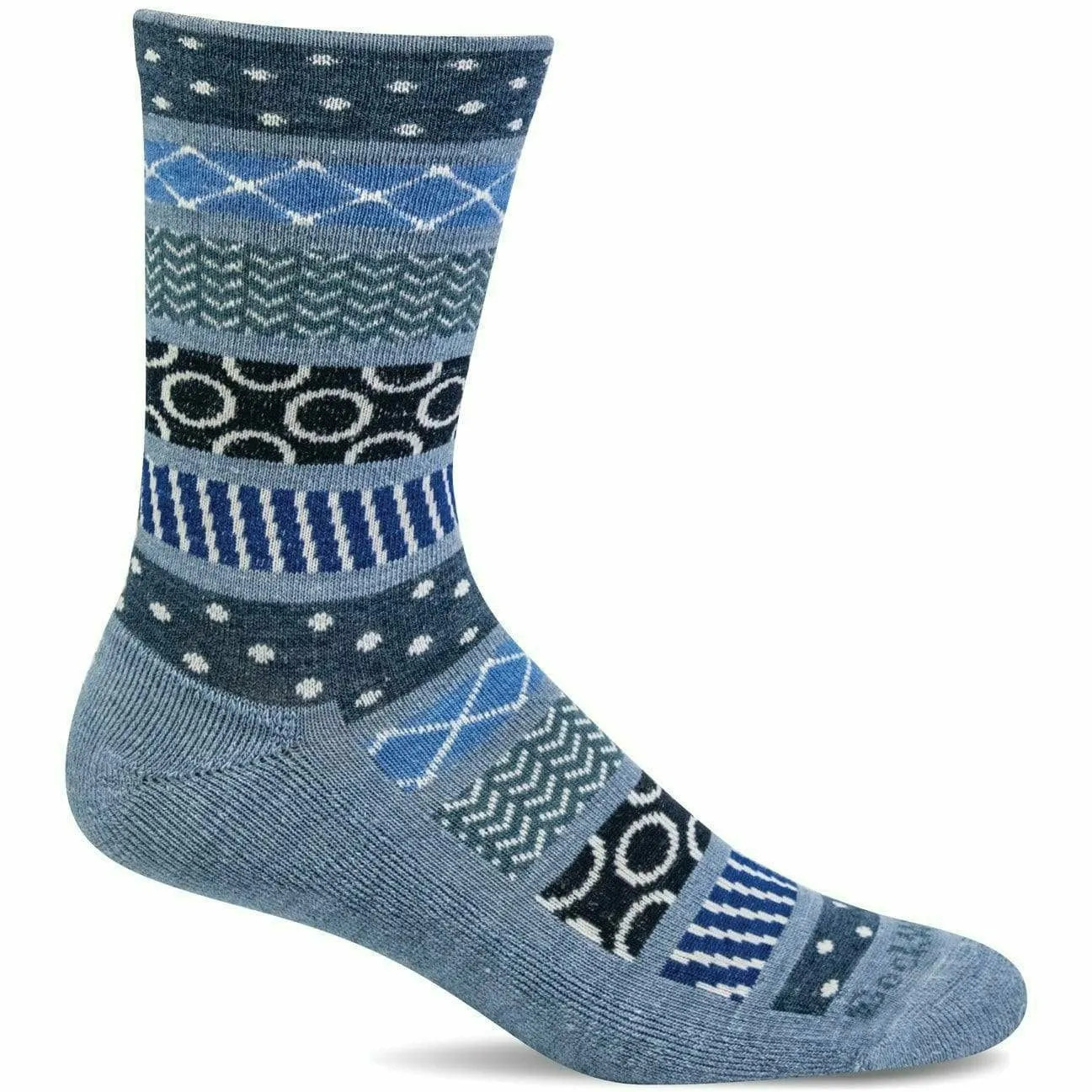 Sockwell Womens Fairisle Pop Essential Comfort Crew Socks