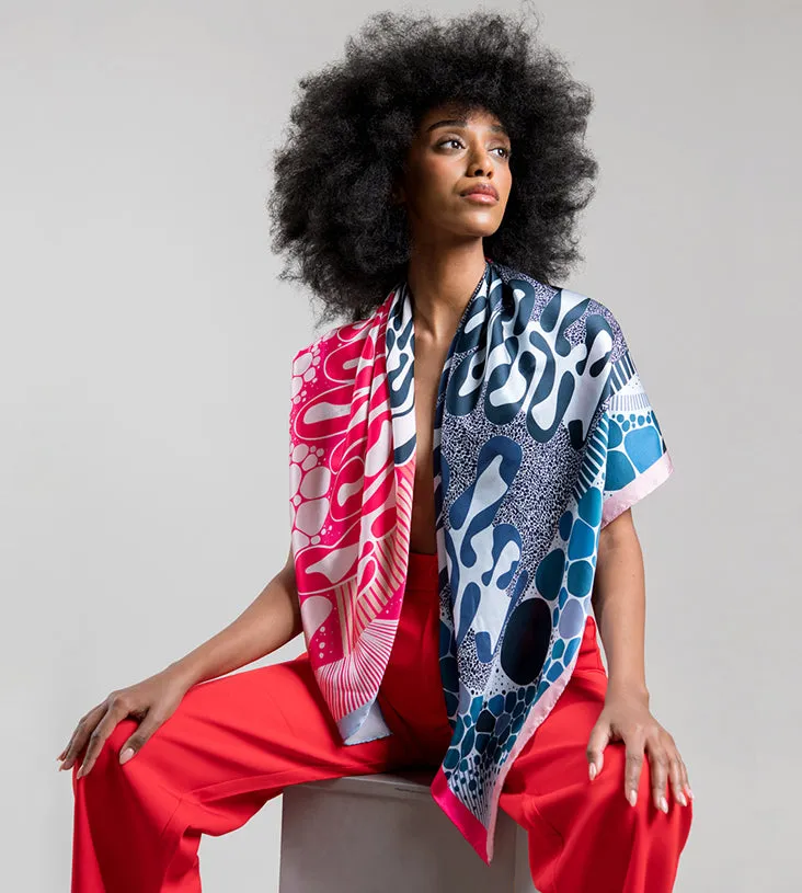 Square Scarf - Pheresis (Pink/Blue)