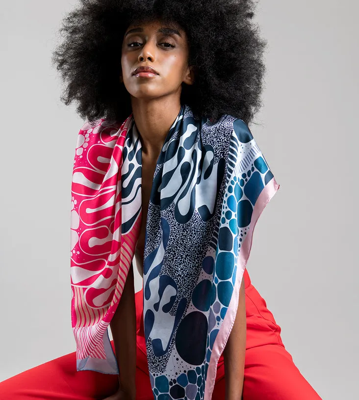 Square Scarf - Pheresis (Pink/Blue)