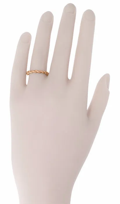 Stackable Love Twist Cable Wedding Band in Rose Gold - 10K or 14K