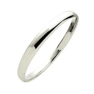Sterling Silver 7mm x 60mm Solid Half Round Bangle