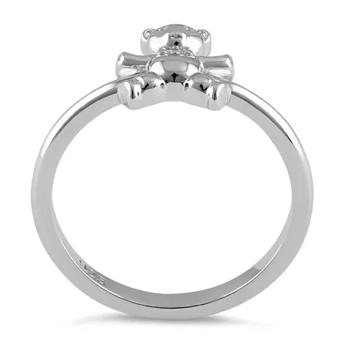 Sterling Silver Teddy Bear with Tie Ring