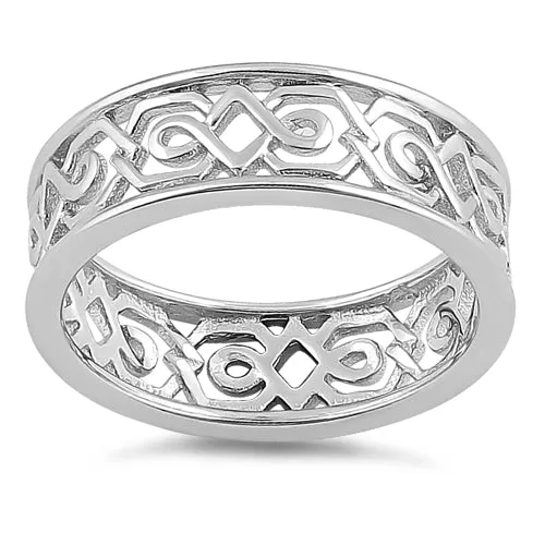 Sterling Silver Unique Patterns Ring