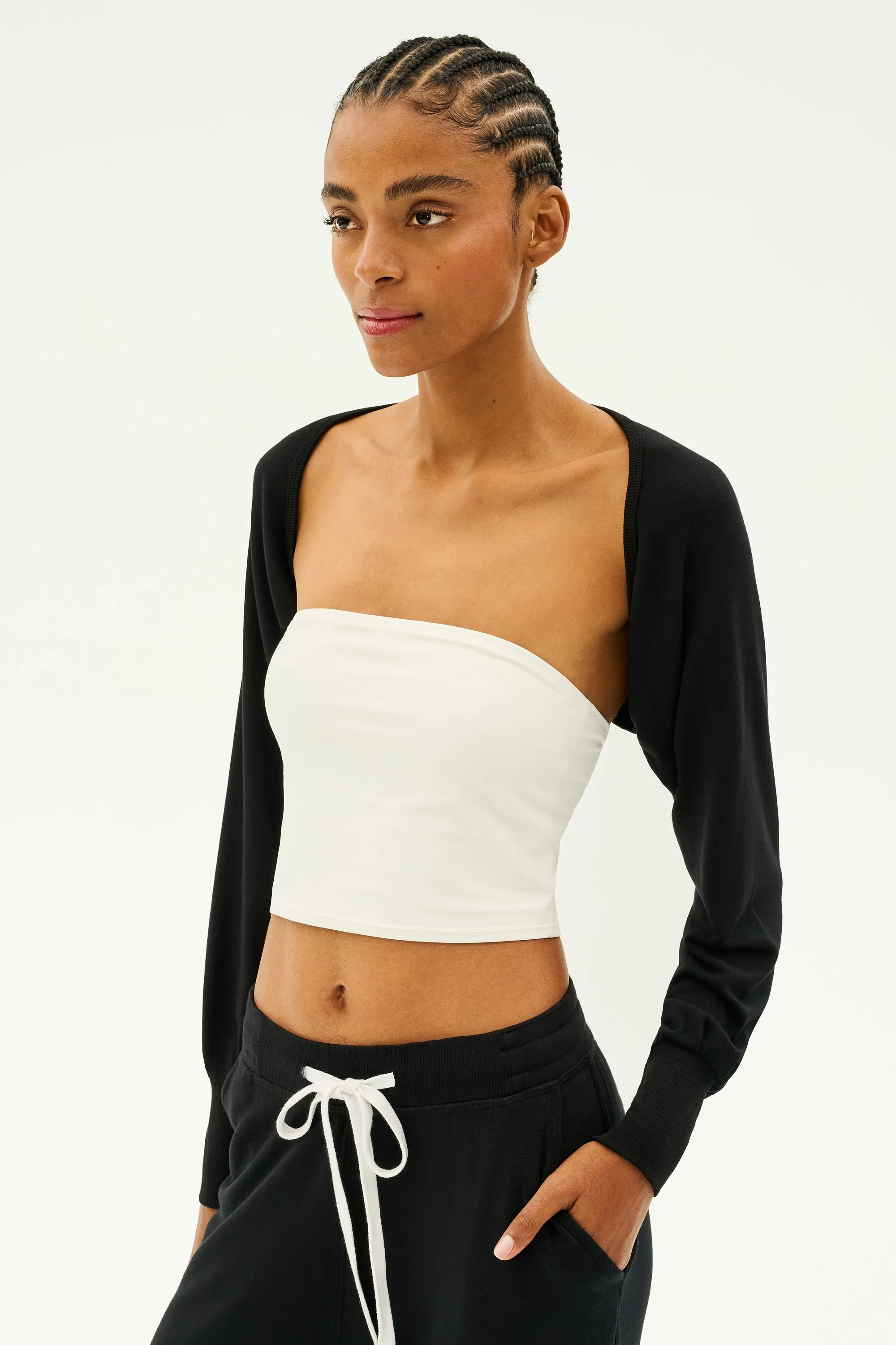 Sue Fleece Shrug - Black