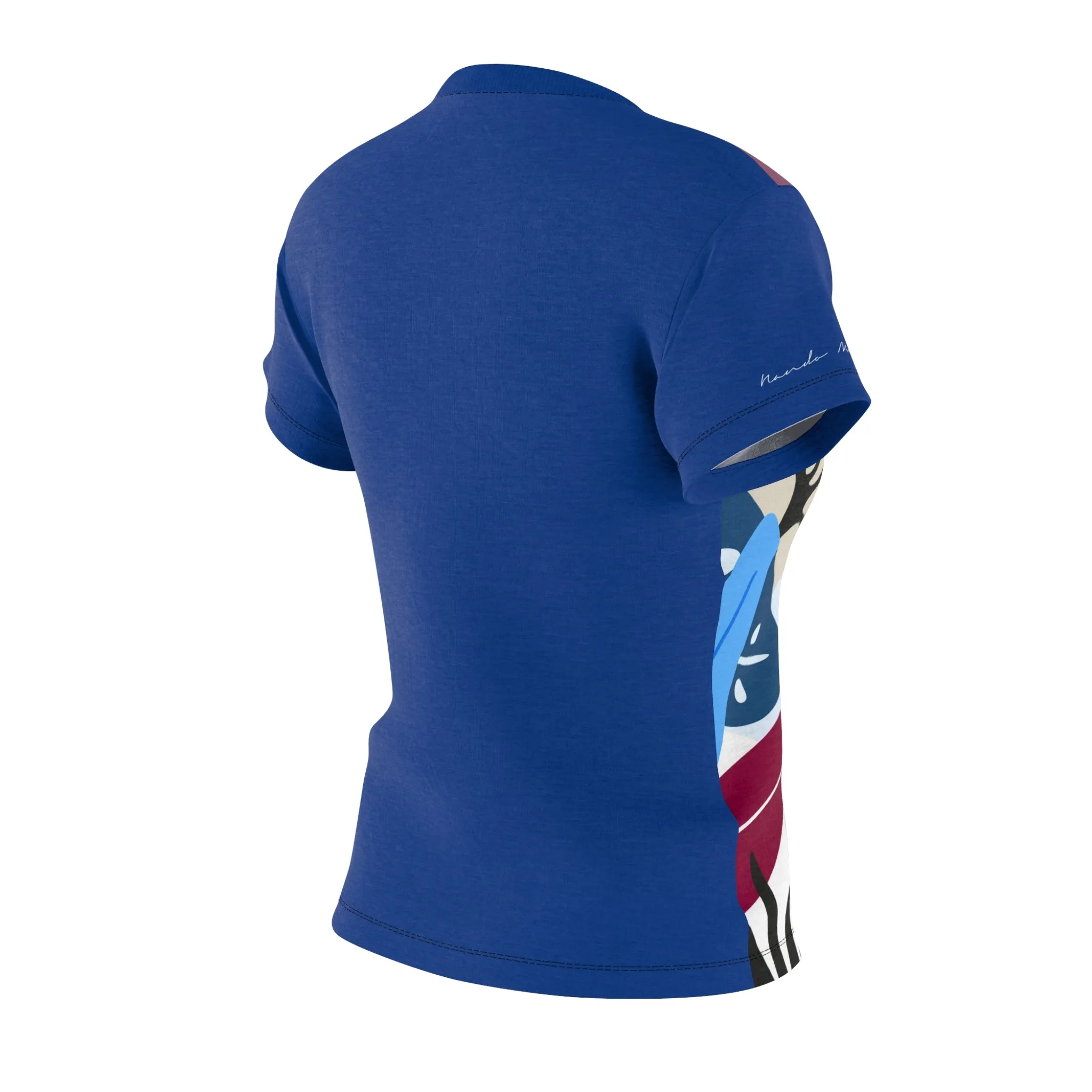 T-Shirt, Blue Light Blue Foliage