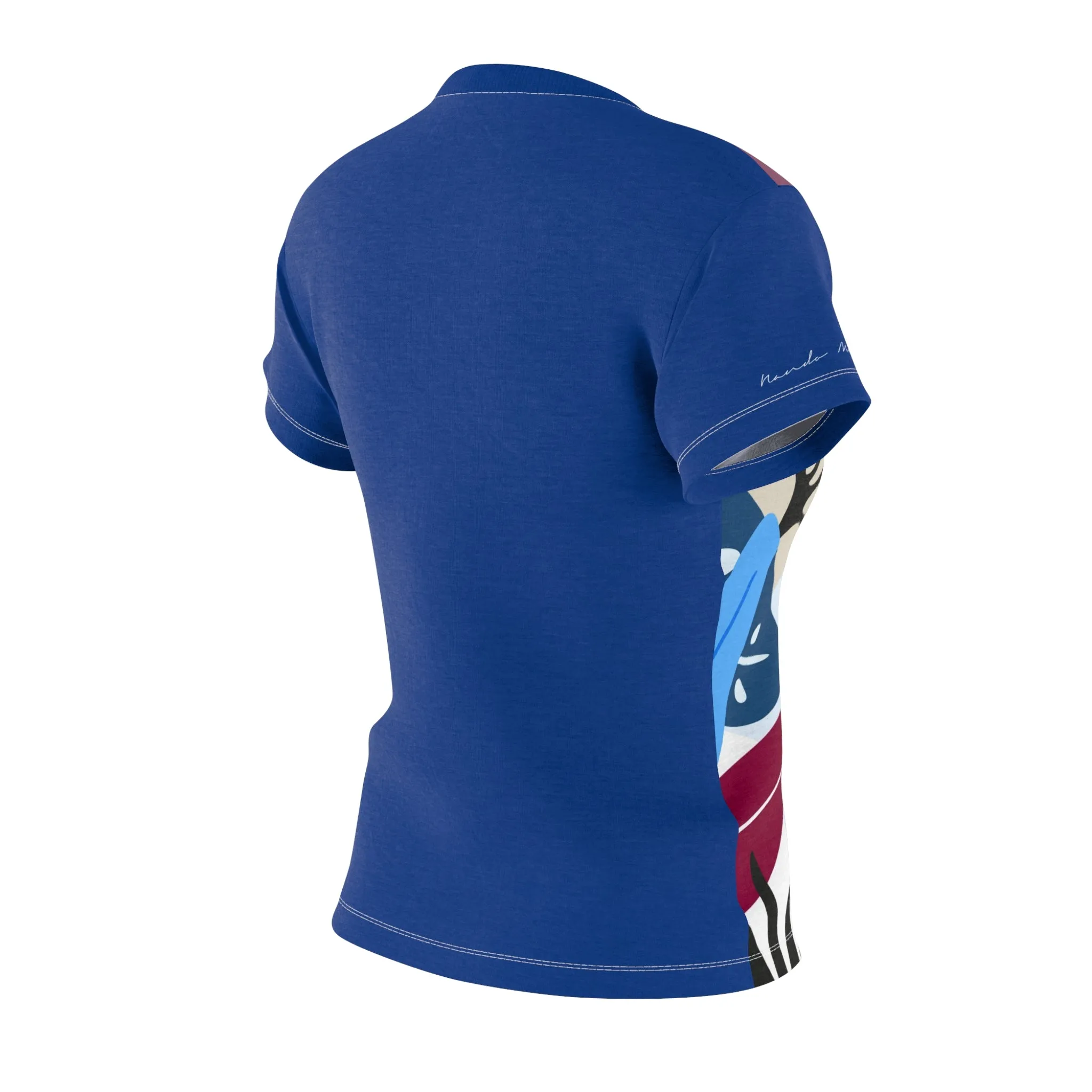 T-Shirt, Blue Light Blue Foliage