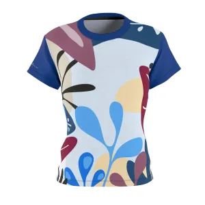 T-Shirt, Blue Light Blue Foliage