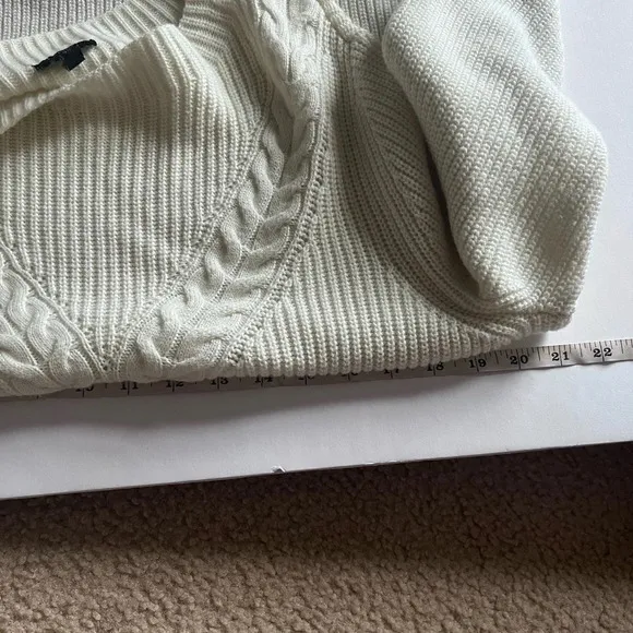 Talbots Sweater Women X Off White Cable Knit nylon Lambs Wool blend comfy cozy