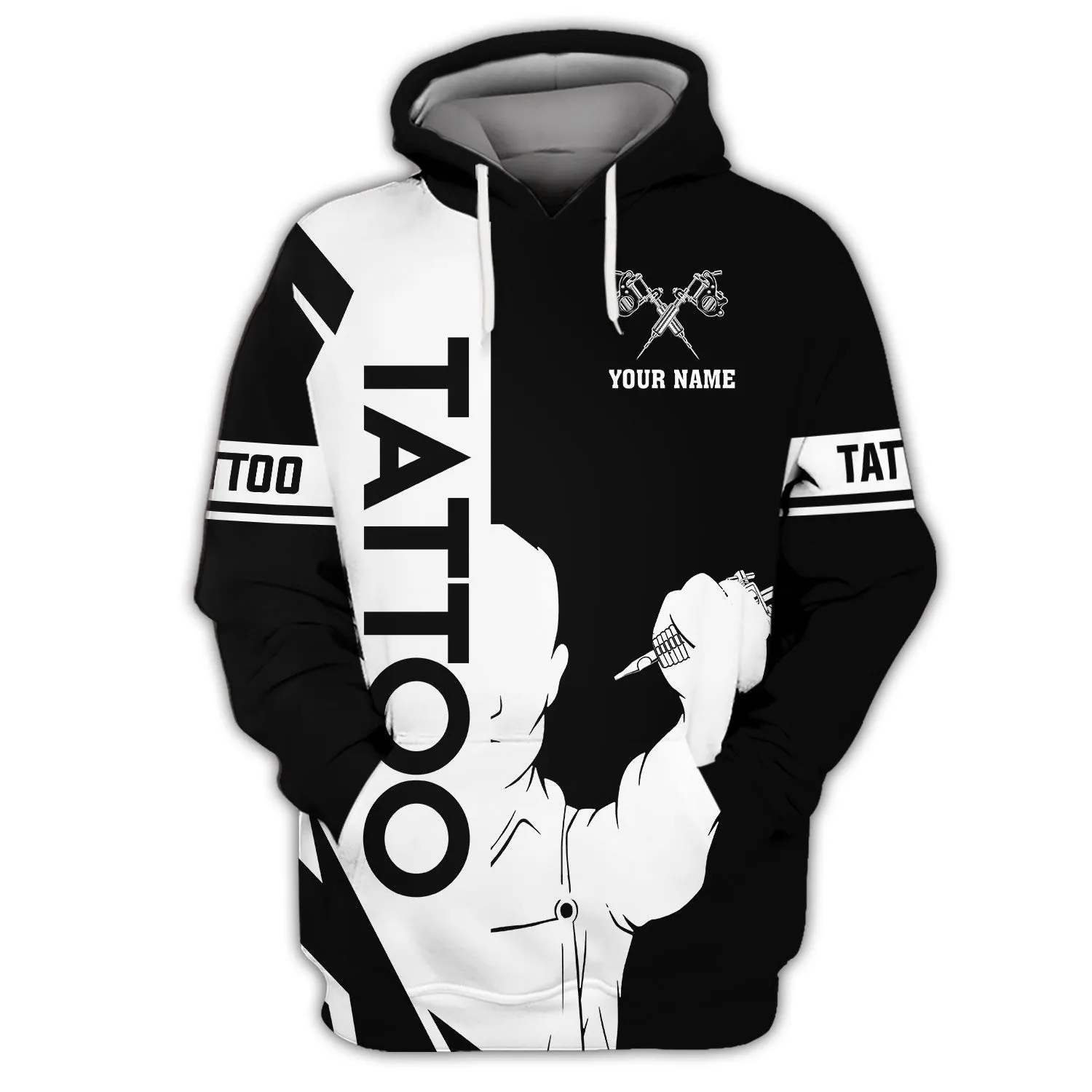 Tattoo Artist Personalized T-Shirt Classic Tattoo Uniform Tee Shirt Zipper Hoodie, 3D Hoodie [Non workwear]