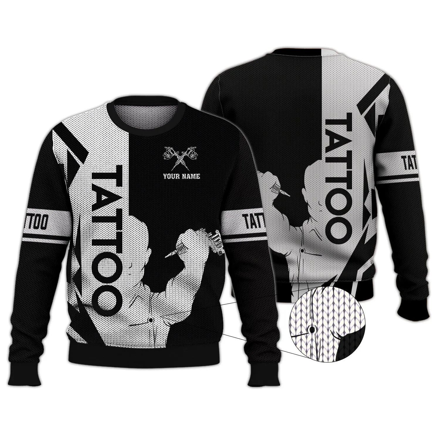 Tattoo Artist Personalized T-Shirt Classic Tattoo Uniform Tee Shirt Zipper Hoodie, 3D Hoodie [Non workwear]