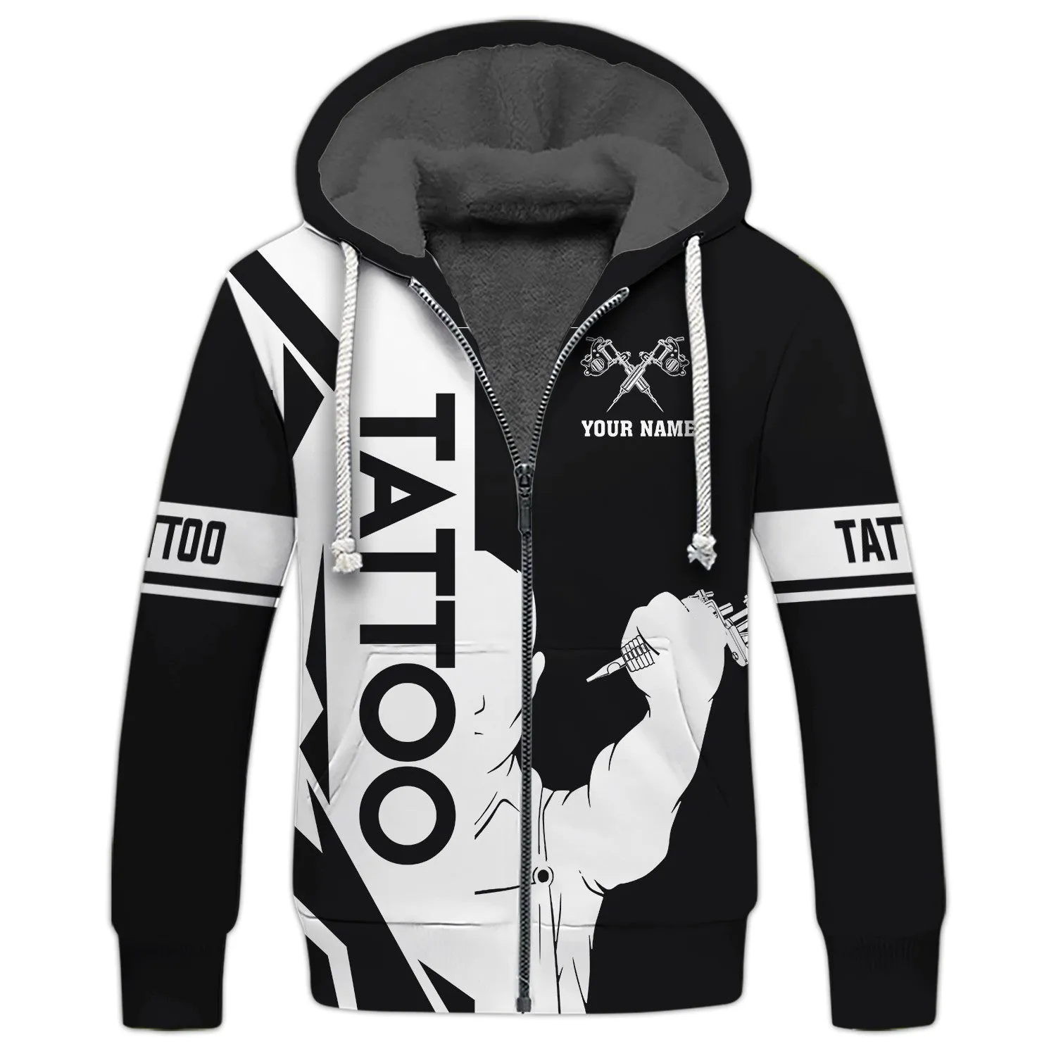 Tattoo Artist Personalized T-Shirt Classic Tattoo Uniform Tee Shirt Zipper Hoodie, 3D Hoodie [Non workwear]