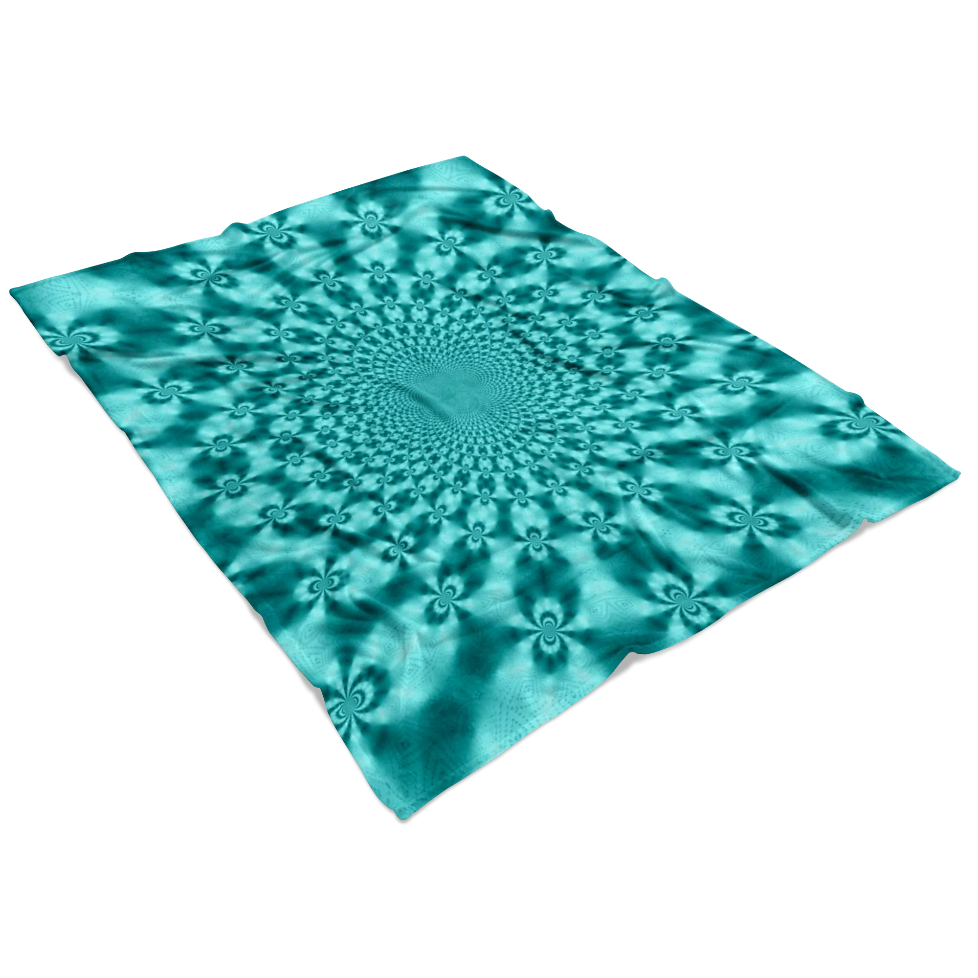 Teal Fractal with Fractals Fleece