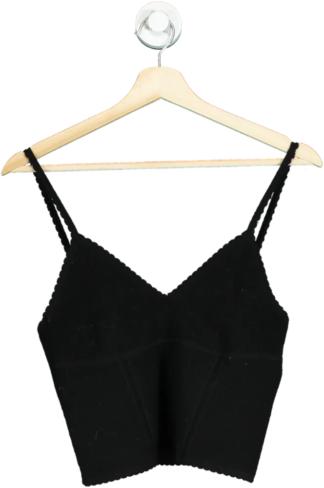 The Great Eros Black Alma Rib Knit Cami Top UK M
