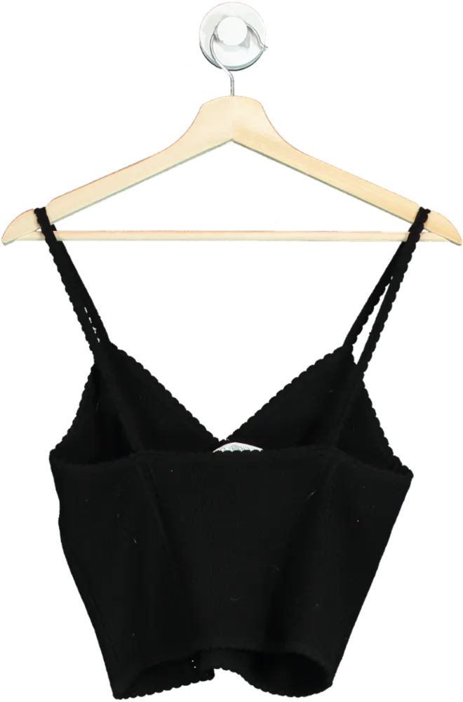 The Great Eros Black Alma Rib Knit Cami Top UK M