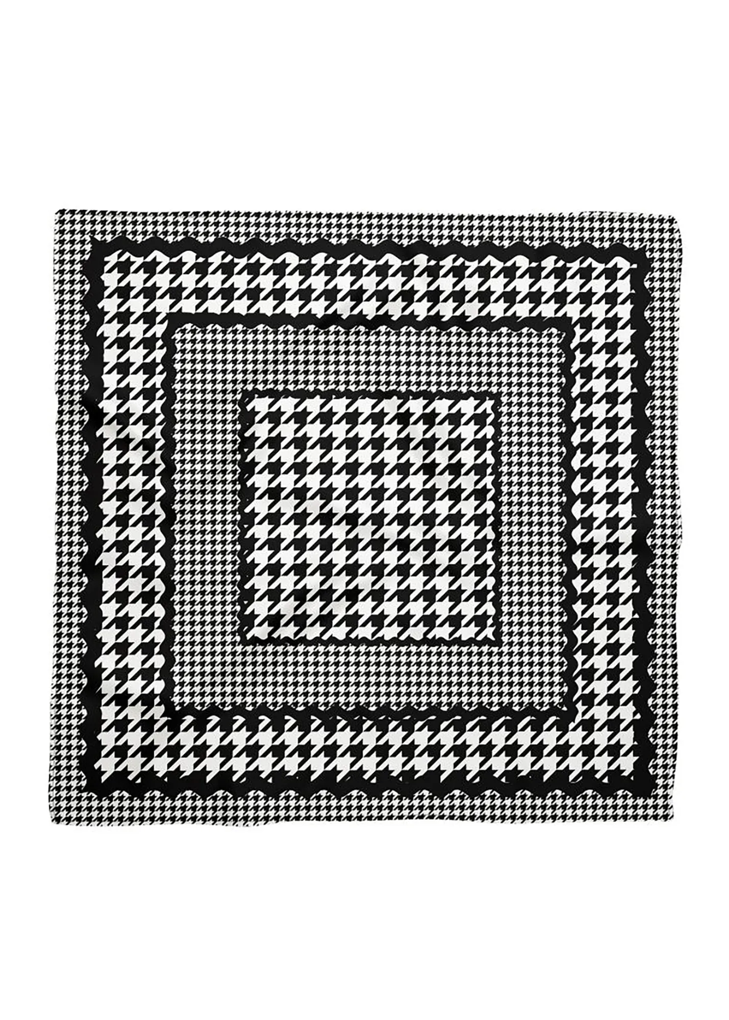 The Mad Houndstooth Silk Charmeuse Scarf