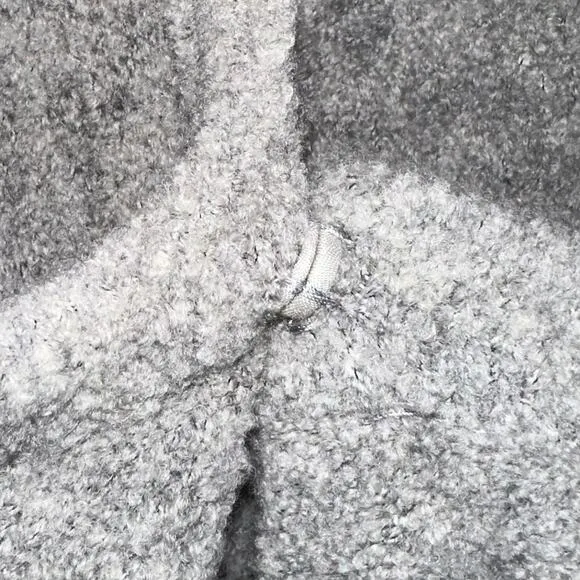 Theory Grey Wool Cynth B Boucle Asymmetrical Zip Sweater