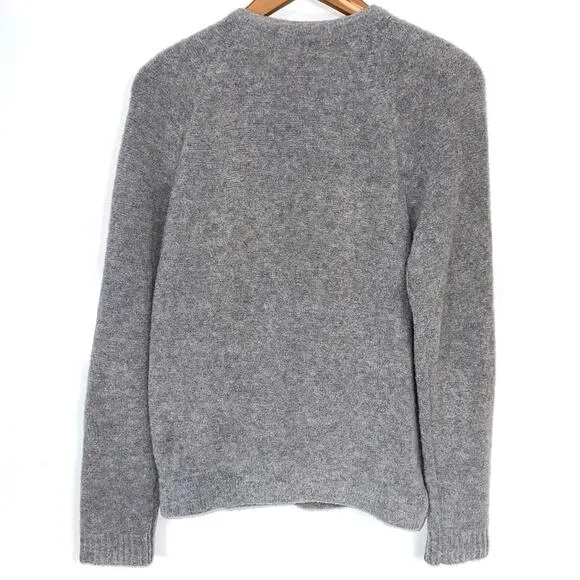 Theory Grey Wool Cynth B Boucle Asymmetrical Zip Sweater
