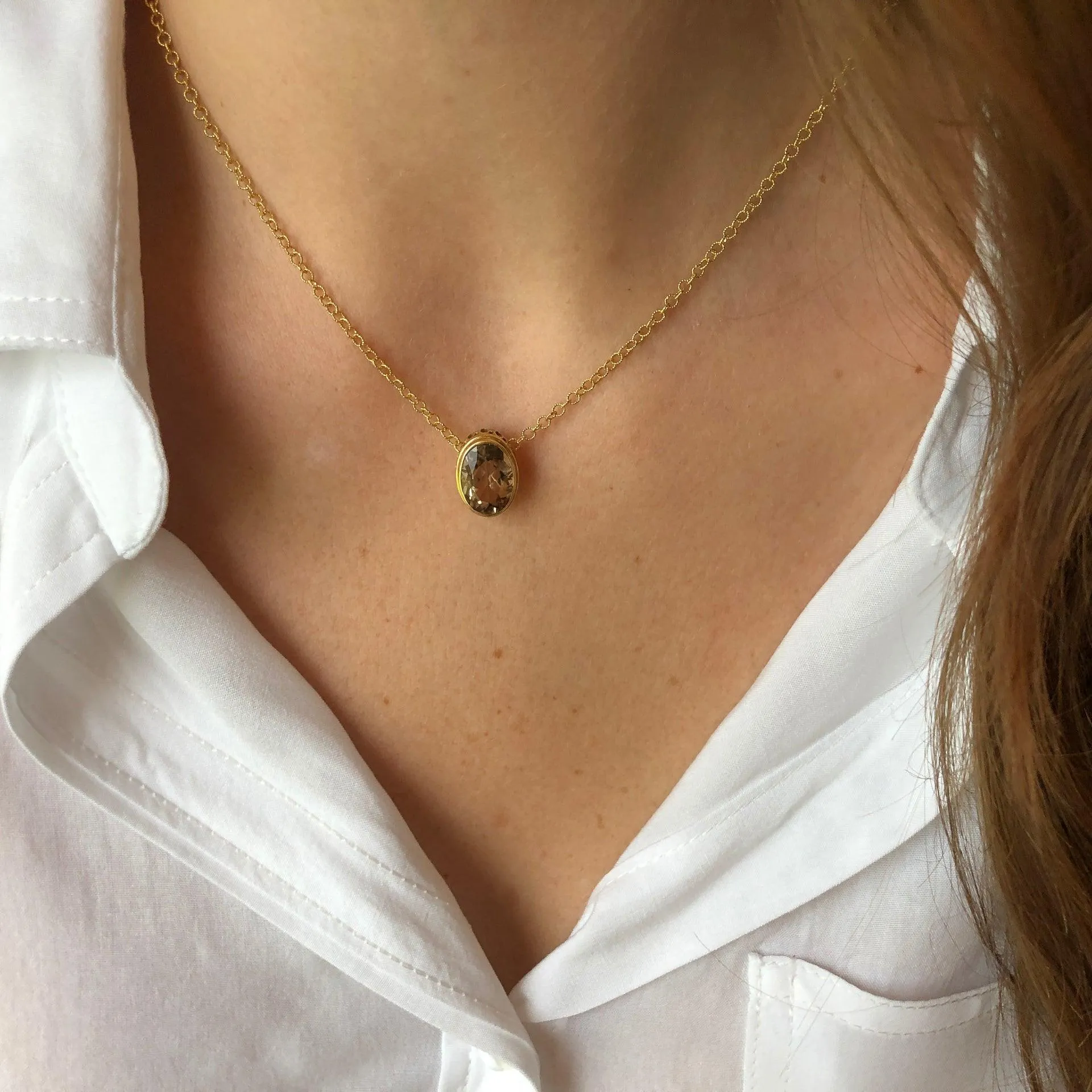 Threadable Pendant in Smokey Topaz
