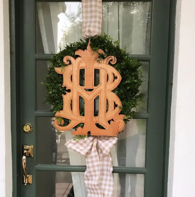 Three Letter Interlocking Wooden Monogram