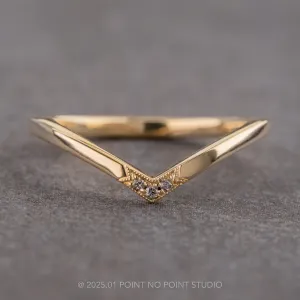 Triple Grey Diamond Wedding Band, Milgrain Vivian Setting, 14k Yellow Gold