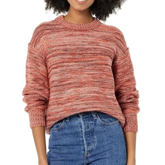 UGG 'Avianna' Striped Wool-Blend Pullover Sweater, Salmon Pink Multi