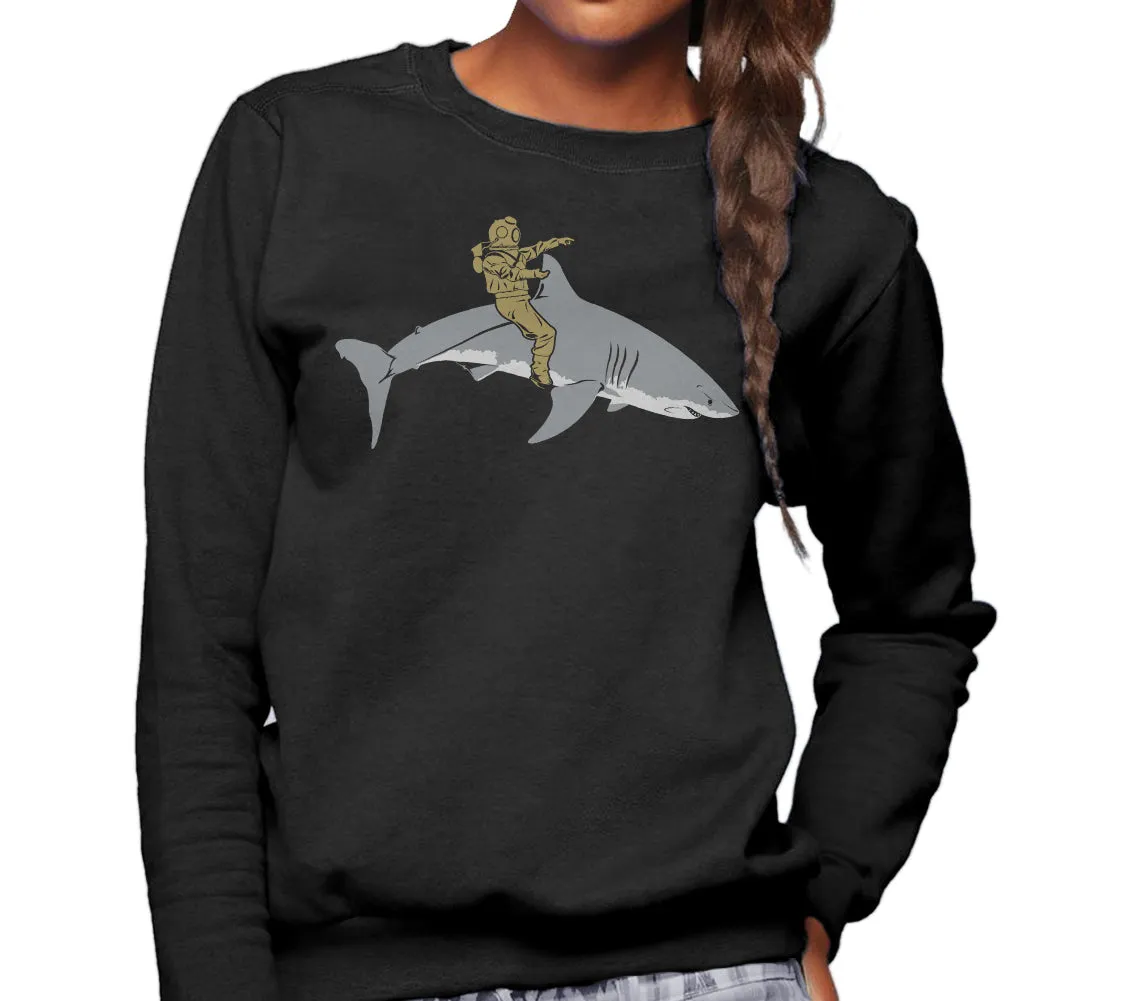 Unisex Diver Riding a Shark Sweatshirt - By Ex-Boyfriend