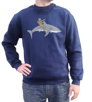 Unisex Diver Riding a Shark Sweatshirt - By Ex-Boyfriend