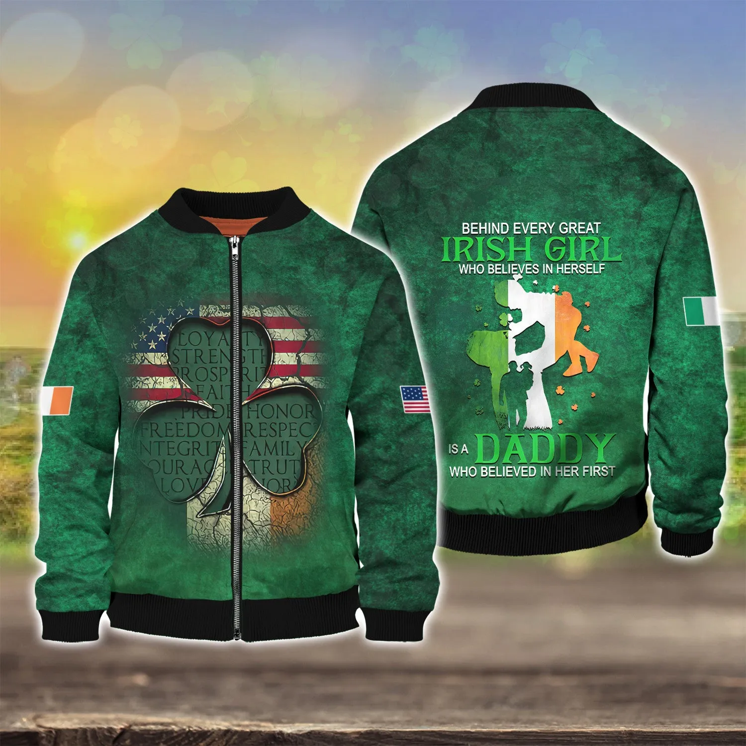 USA Irish 3D Shirts For St Patricks Day America Flag Celtic Cross