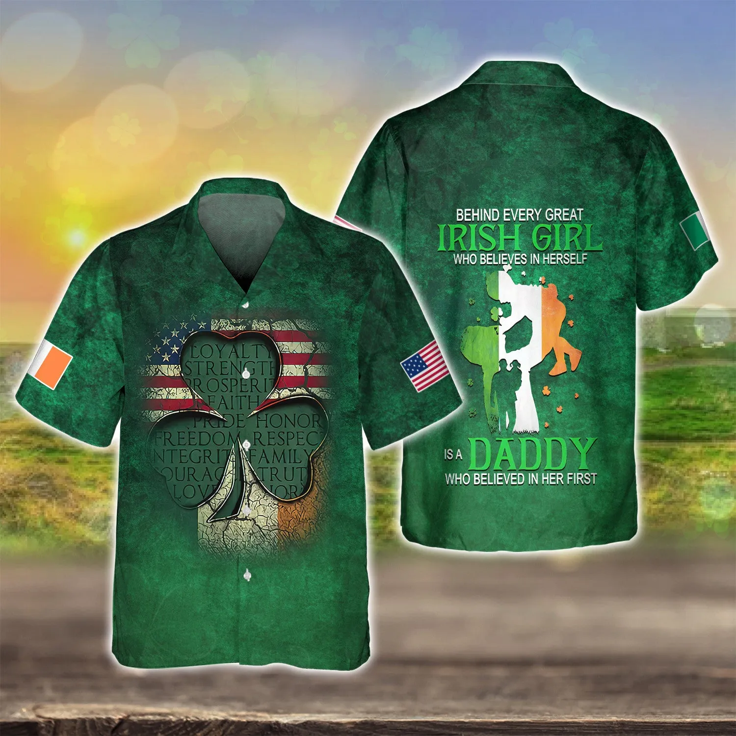 USA Irish 3D Shirts For St Patricks Day America Flag Celtic Cross