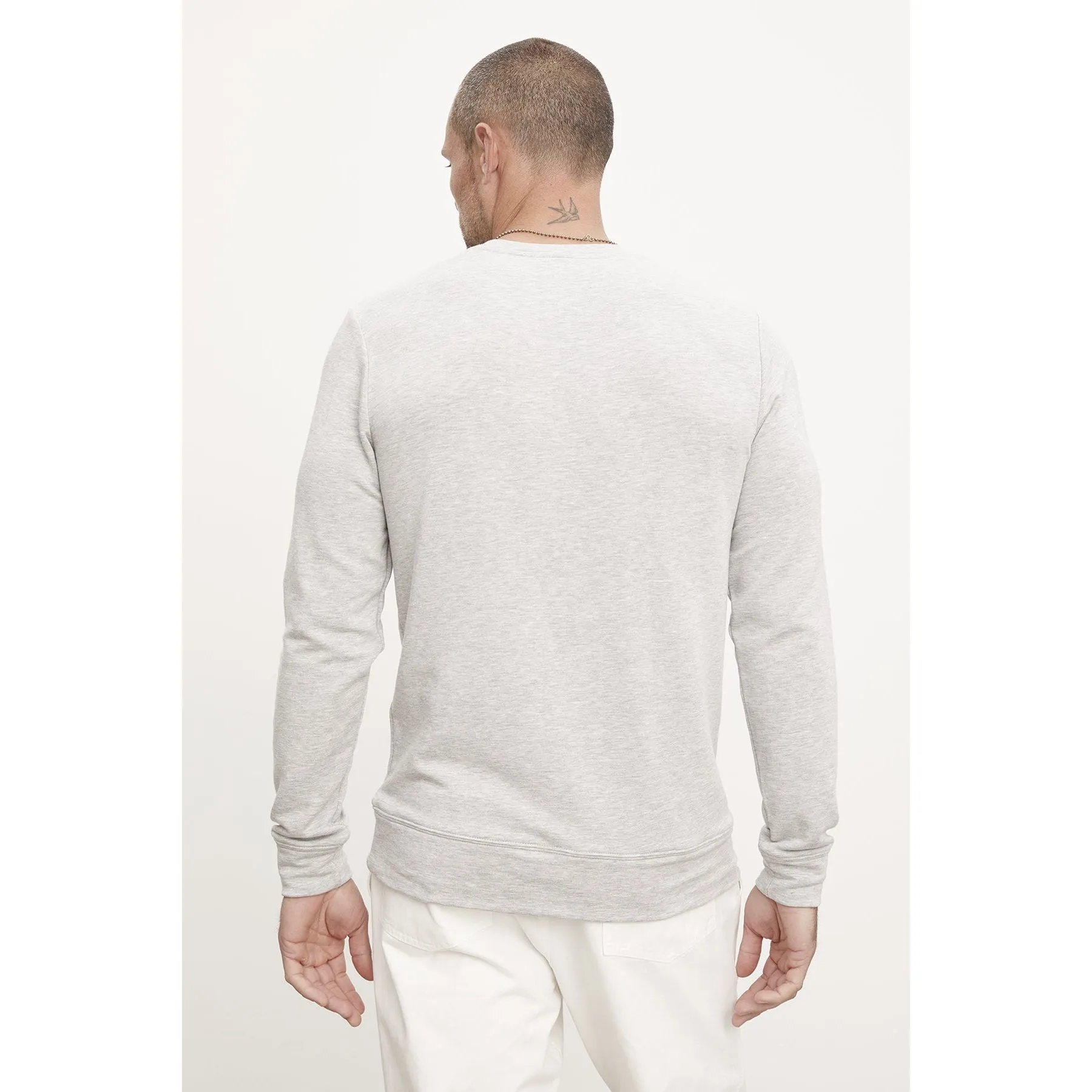 Velvetmen Soren Luxe Fleece Pullover in Heather Grey
