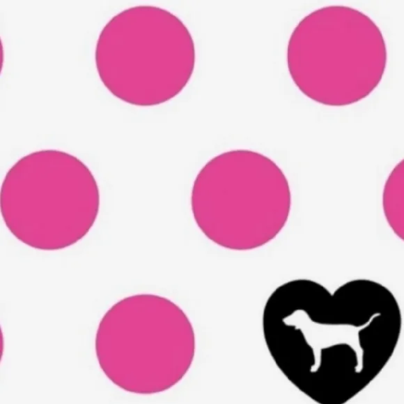 Victoria's Secret PINK Vintage Plush Polka Dot Soft Bathrobe Iconic Puppy Dog