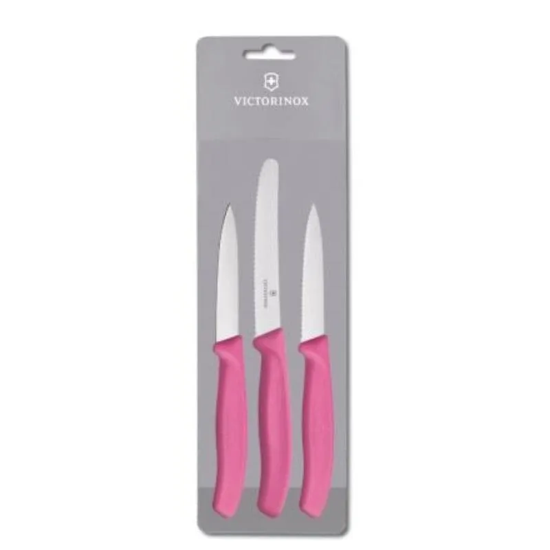 Victorinox Swiss Classic 3 Piece Paring Set Pink Sleeve V6.7115.3
