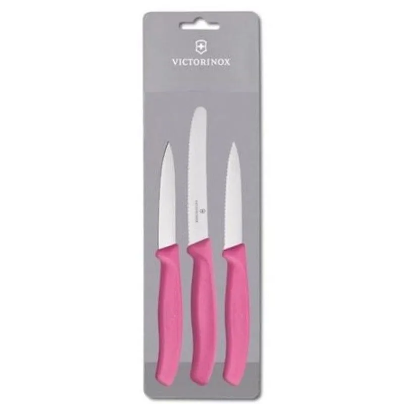 Victorinox Swiss Classic 3 Piece Paring Set Pink Sleeve V6.7115.3