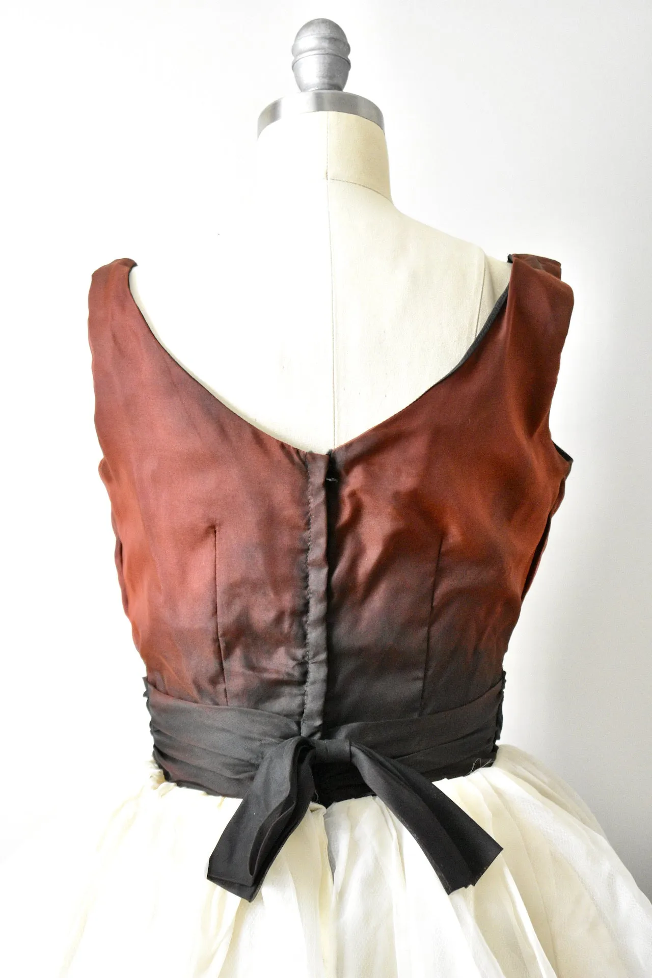 Vintage 1960s Brown Ombre Floral Dress