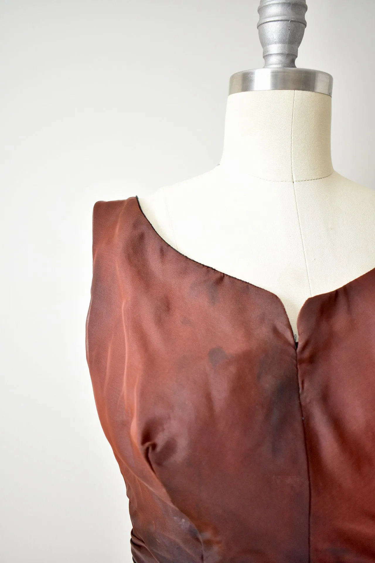 Vintage 1960s Brown Ombre Floral Dress
